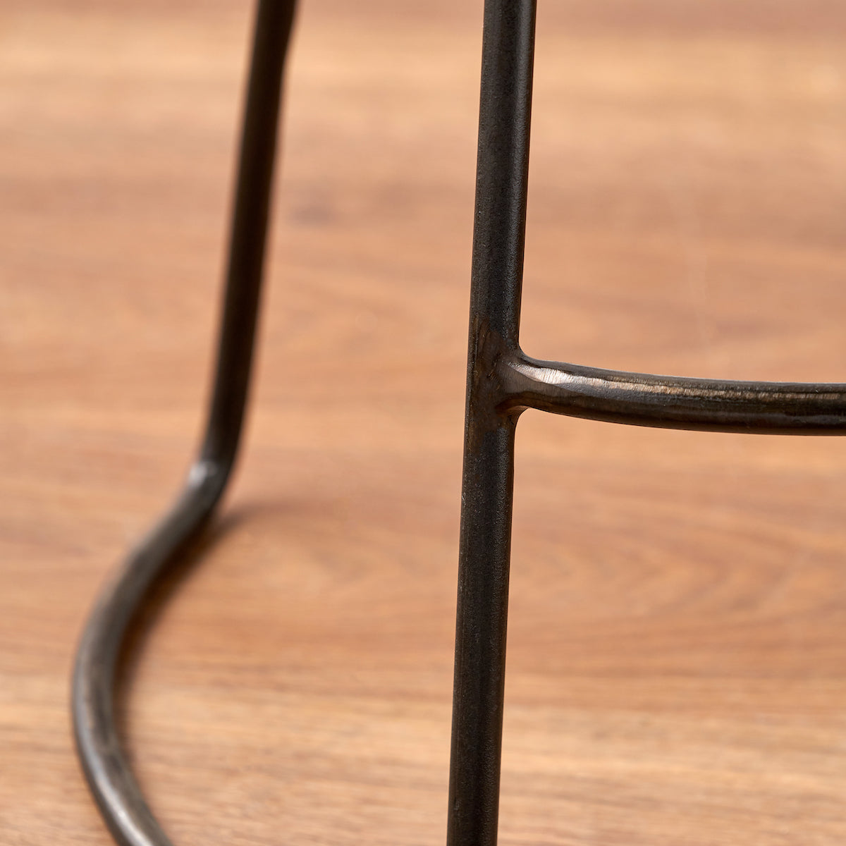 Beau&Co Mikkel Peppercorn Leather and Bronze Metal Bar Stool