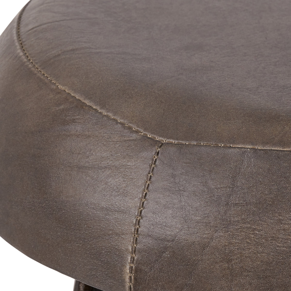 Beau&Co Mikkel Peppercorn Leather and Bronze Metal Bar Stool