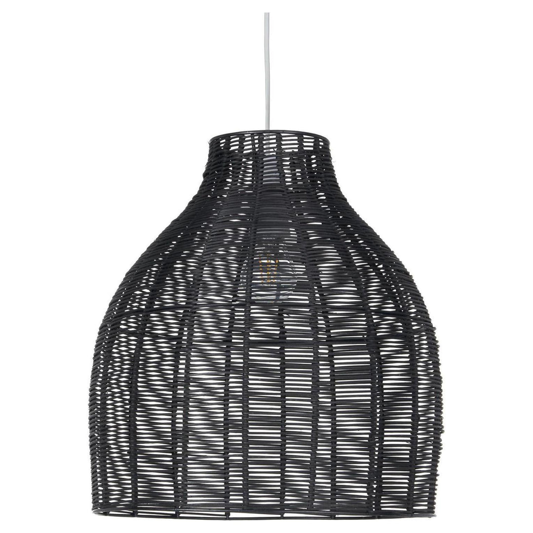 Beau&Co Nils Rattan Cloche Pendant In Black