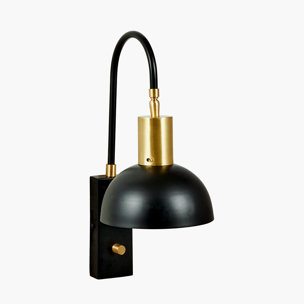 Beau&Co Olle Matt Black Domed Task Wall Light