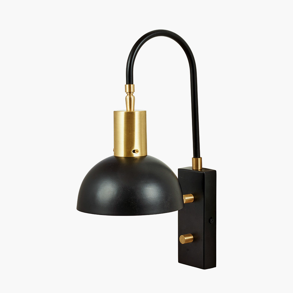 Beau&Co Olle Matt Black Domed Task Wall Light