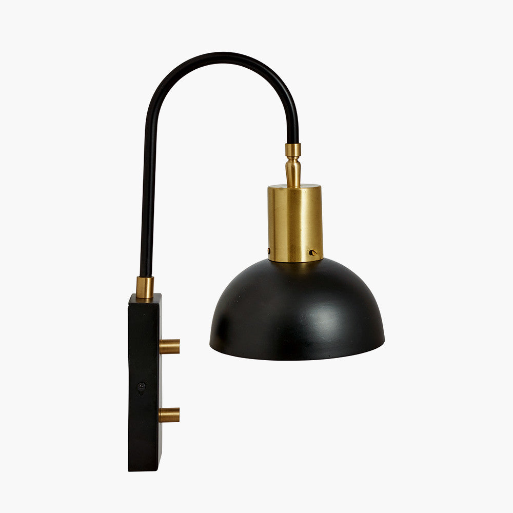 Beau&Co Olle Matt Black Domed Task Wall Light