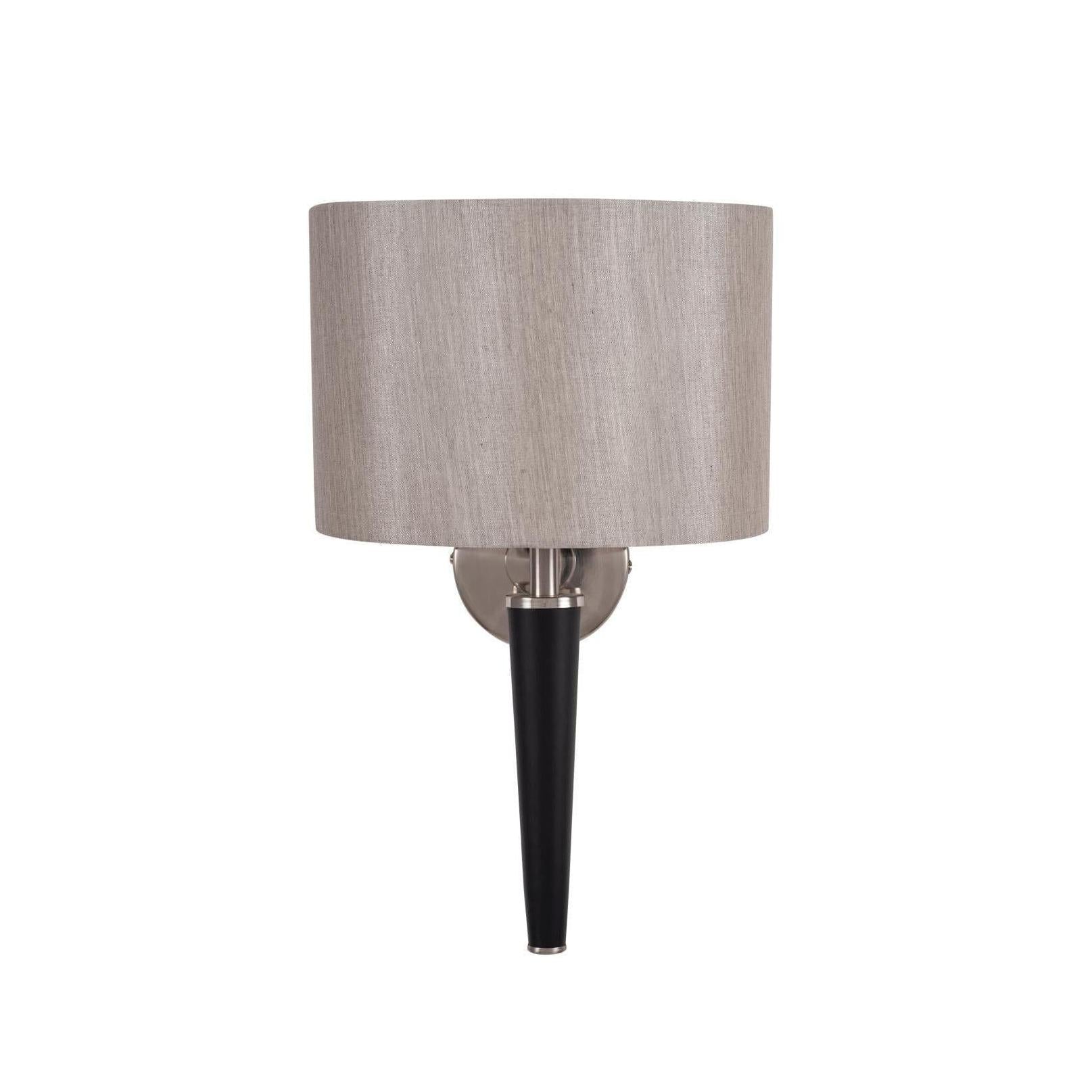 Beau&Co Rasmus Brushed Silver and Matt Black Metal Wall Light
