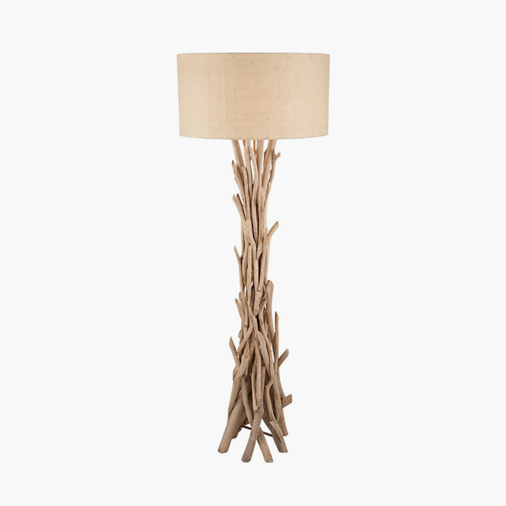Beau&Co Runa Driftwood Floor Lamp with Natural Jute Shade