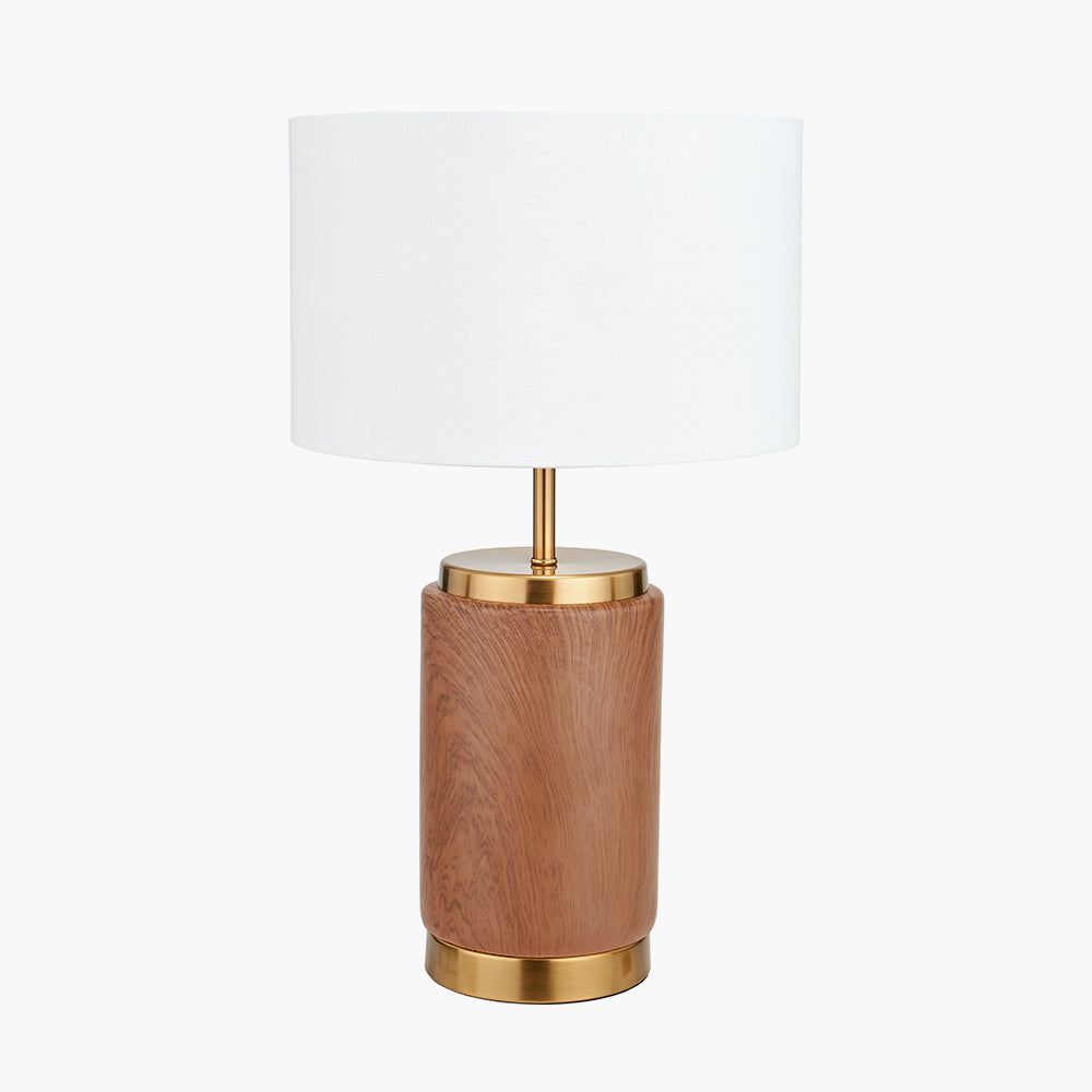 Beau&Co Rune Wood Effect Ceramic Table Lamp