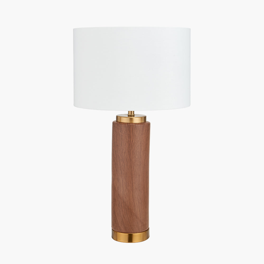 Beau&Co Rune Wood Effect Ceramic Tall Table Lamp