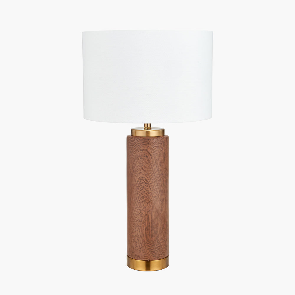 Beau&Co Rune Wood Effect Ceramic Tall Table Lamp
