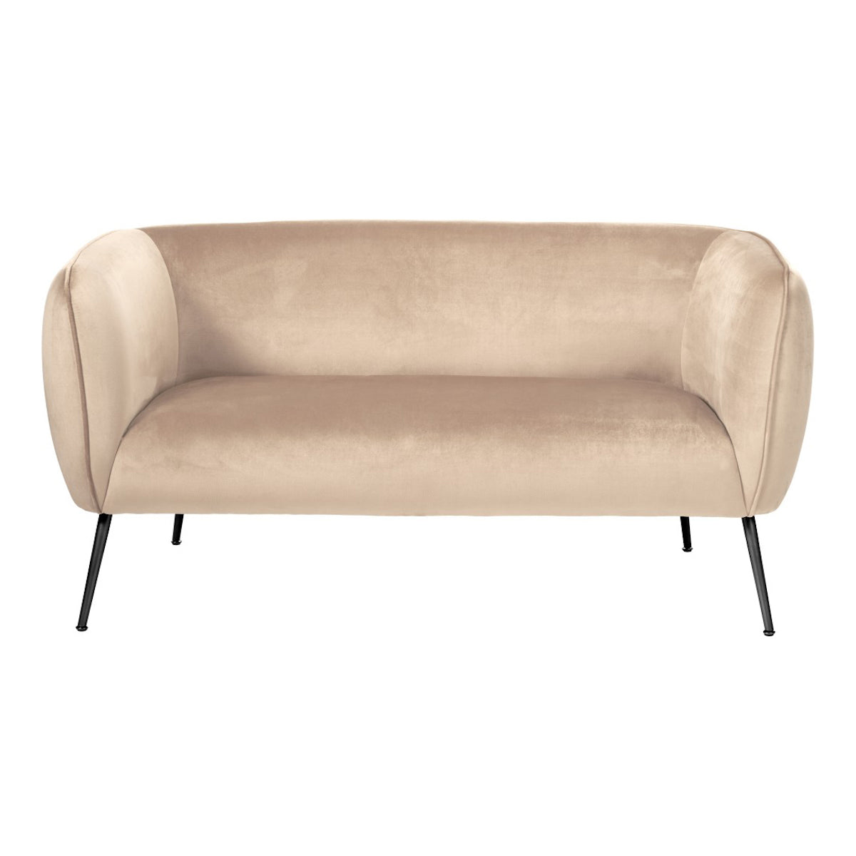 Beau&Co Soren Biscuit Velvet and Metal Sofa