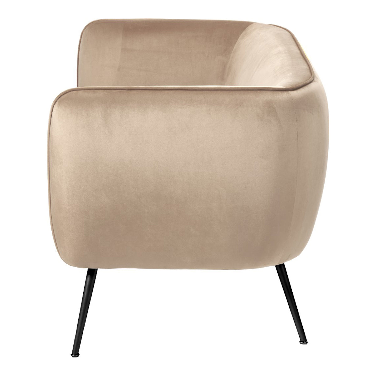 Beau&Co Soren Biscuit Velvet and Metal Sofa