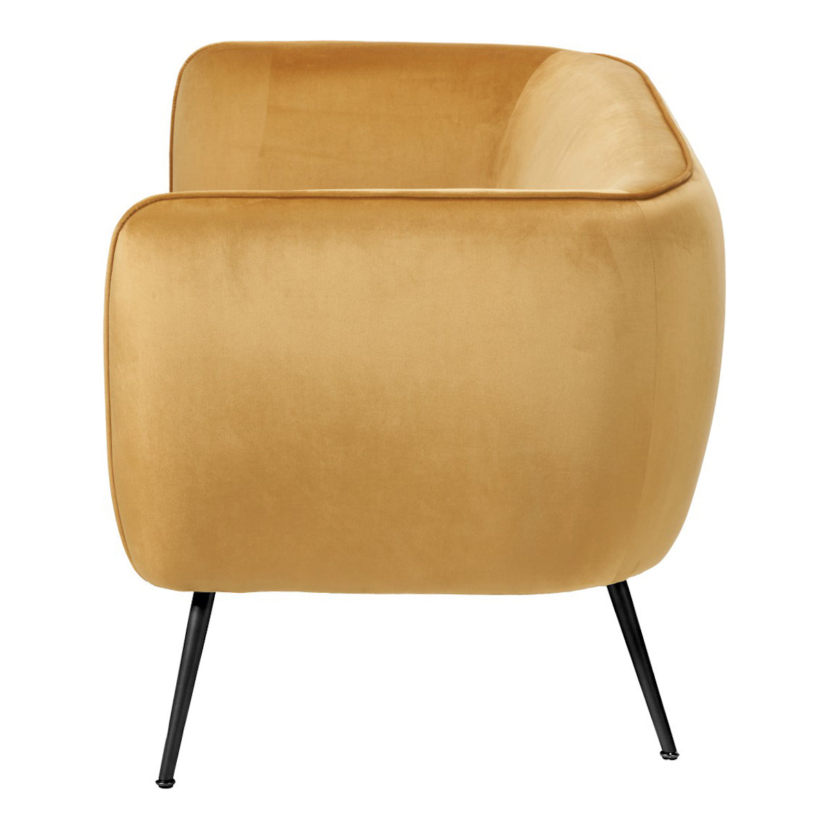Beau&Co Soren Gold Velvet and Metal Sofa