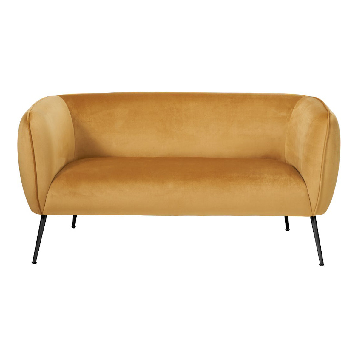 Beau&Co Soren Gold Velvet and Metal Sofa