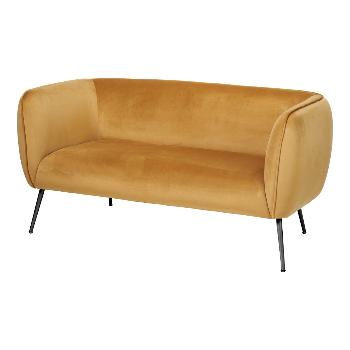 Beau&Co Soren Gold Velvet and Metal Sofa