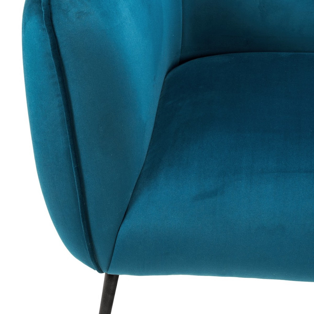 Beau&Co Soren Sapphire Blue Velvet and Metal Sofa