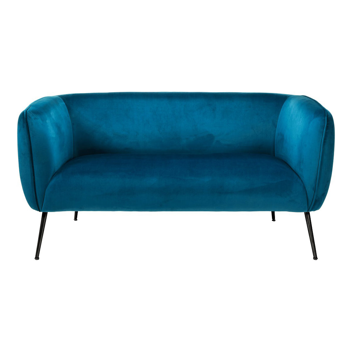 Beau&Co Soren Sapphire Blue Velvet and Metal Sofa