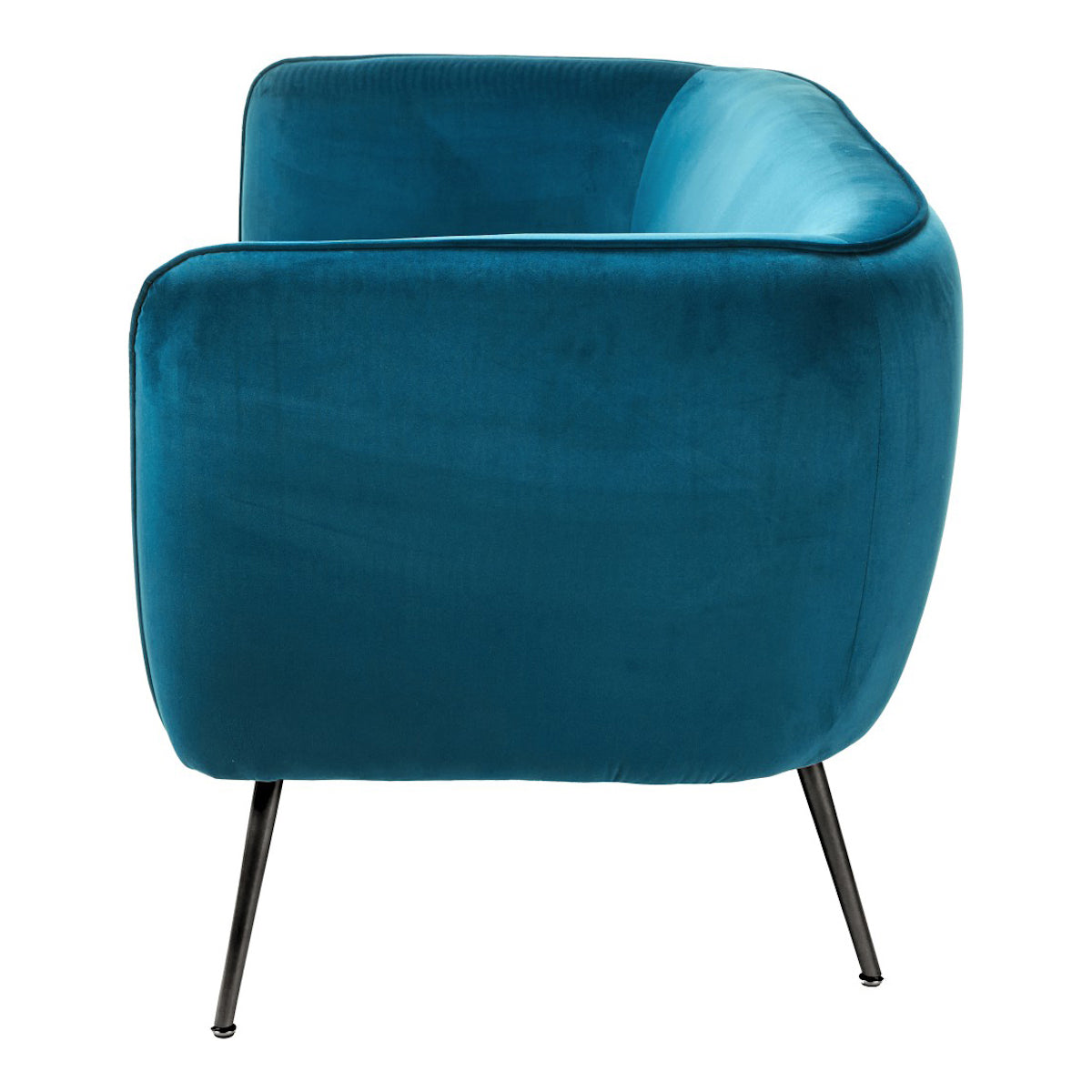 Beau&Co Soren Sapphire Blue Velvet and Metal Sofa