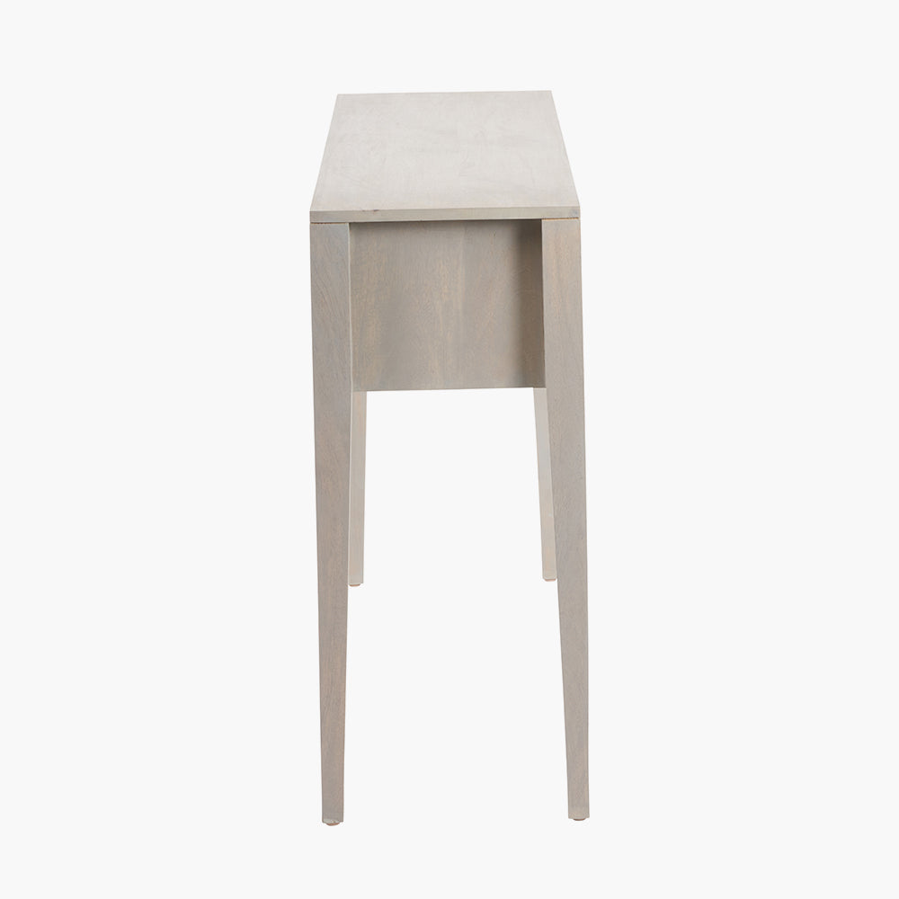 Beau&Co Stig Light Grey Mango Wood 1 Drawer Console Table