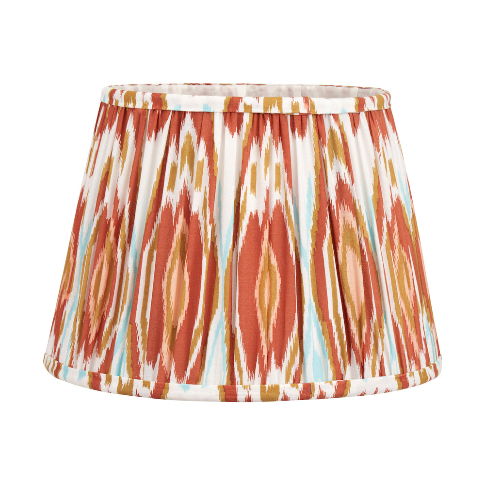 Beau&Co Sunniva Cinnamon Ikat Patterned Mushroom Pleat Tapered Lampshade