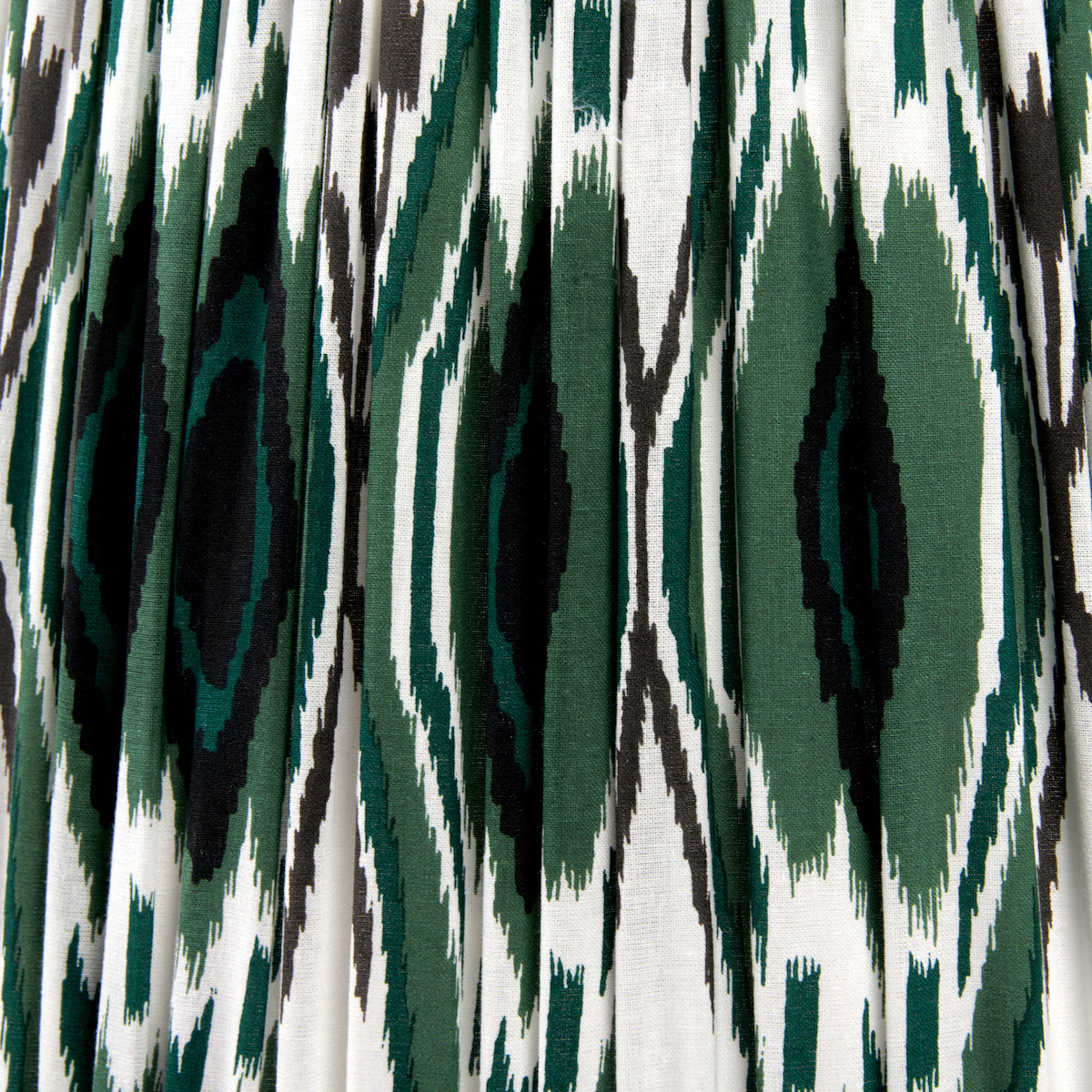Beau&Co Sunniva Racing Green Ikat Patterned Mushroom Pleat Tapered Lampshade