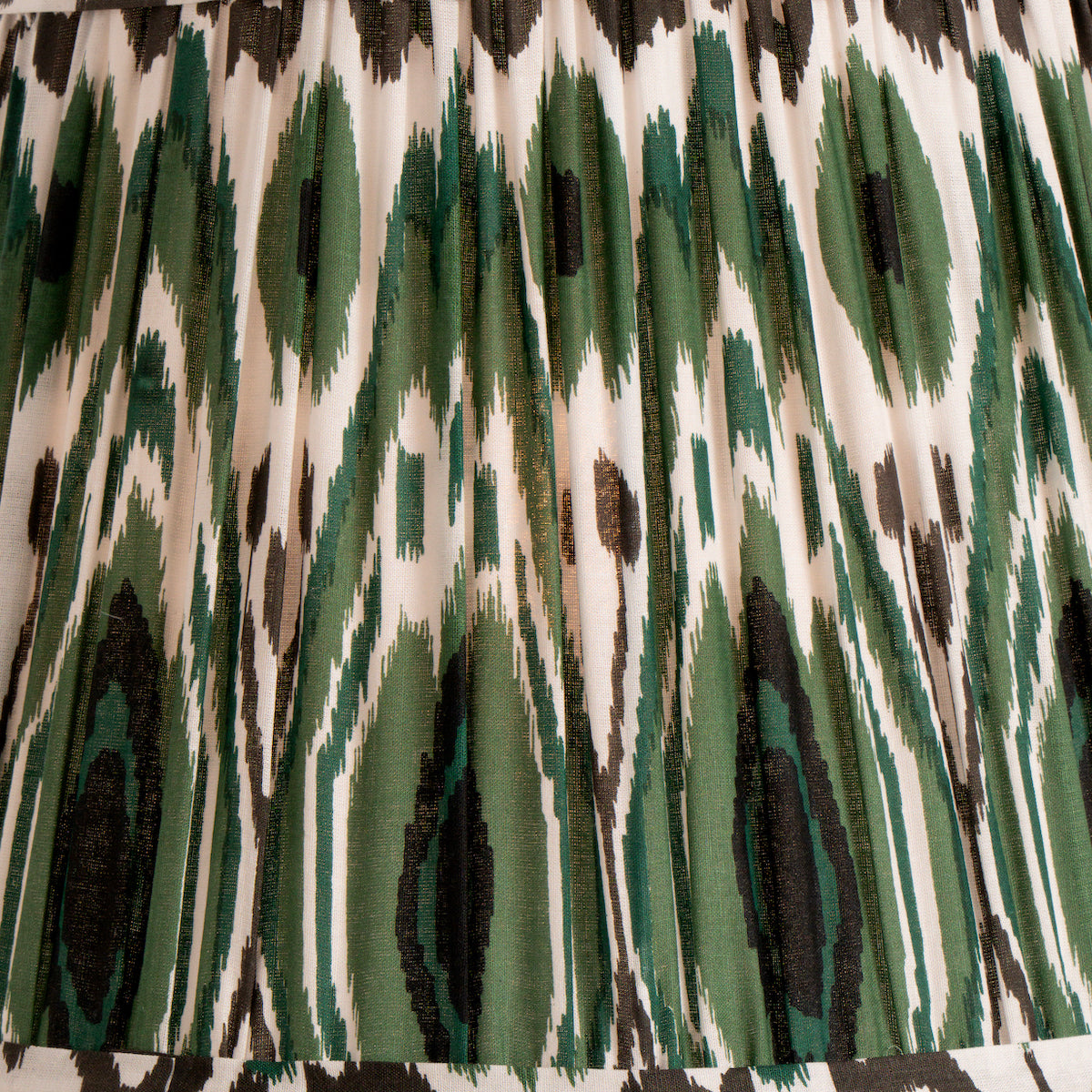 Beau&Co Sunniva Racing Green Ikat Patterned Mushroom Pleat Tapered Lampshade