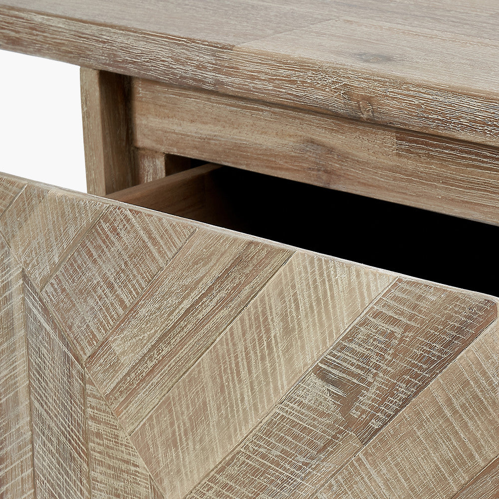 Beau&Co Torben Sand Wash Acacia Wood and Black Metal Desk