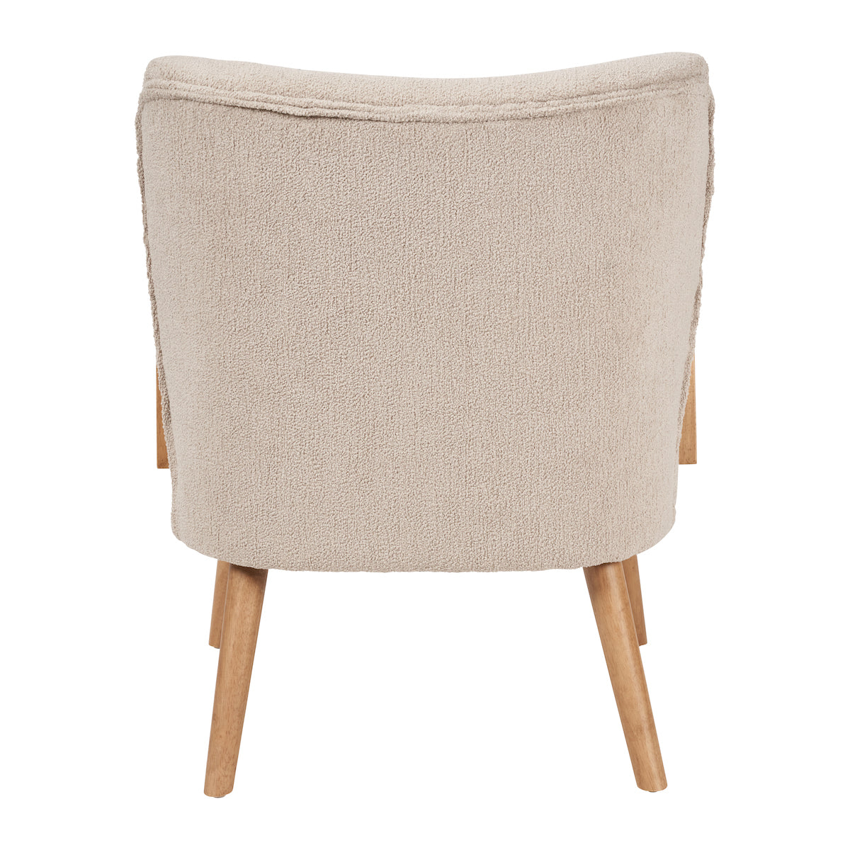 Beau&Co Torsten Taupe Teddy Fabric and Rubber Wood Occasional Chair