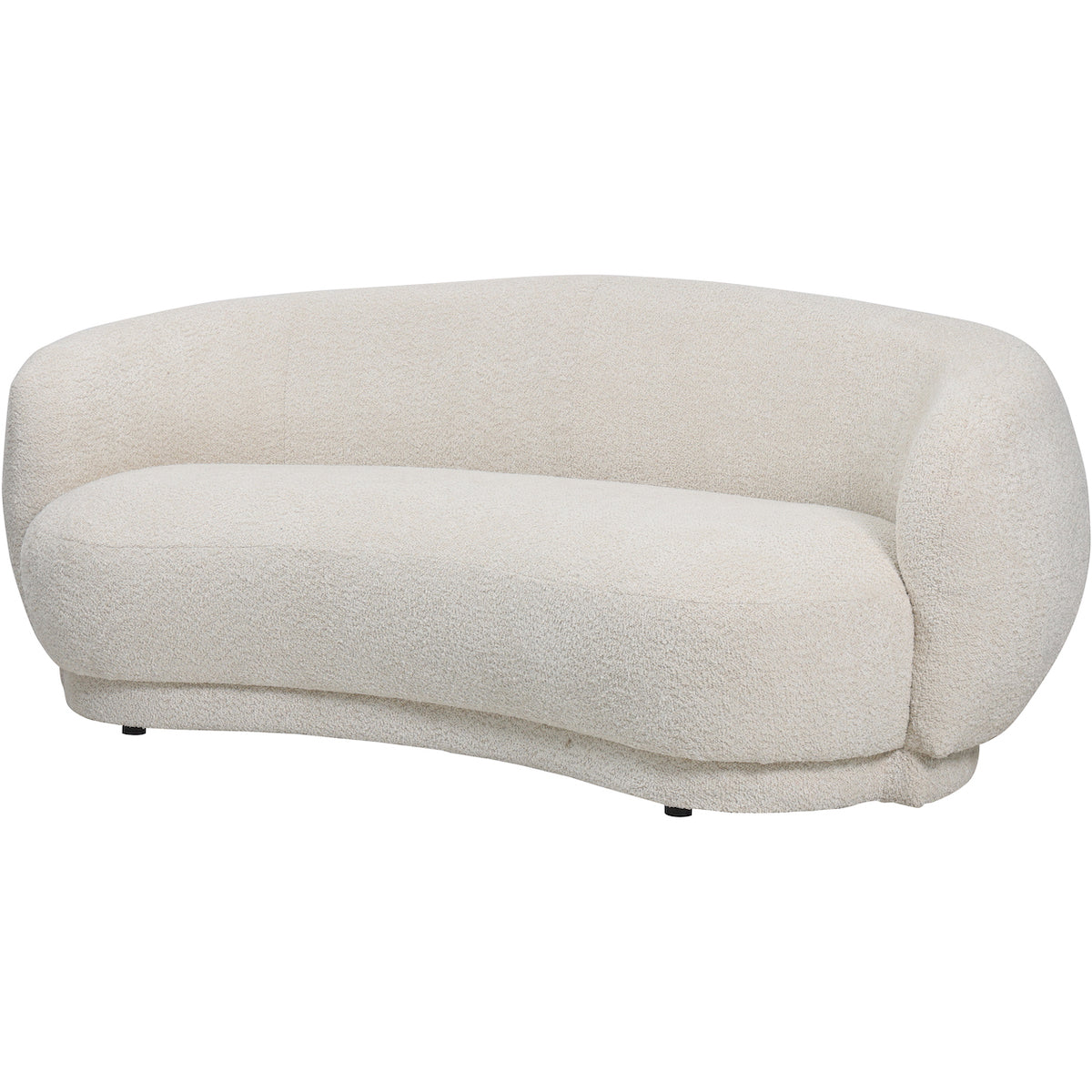 Beaumonde Home Blaine Seater Curved Mini Sofa Cream angle