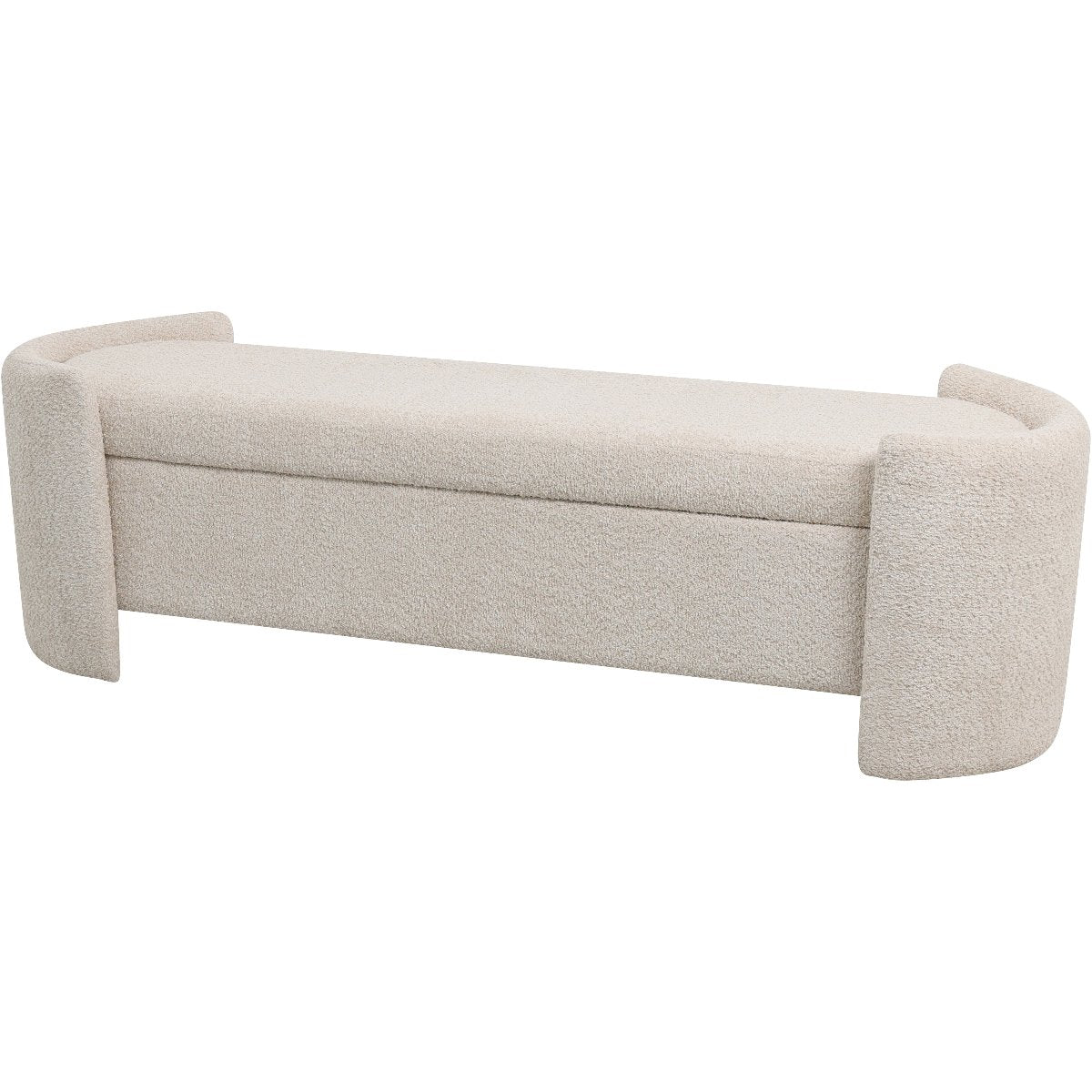 Beaumonde Home Blaine Upholstered Storage Bench Cream side