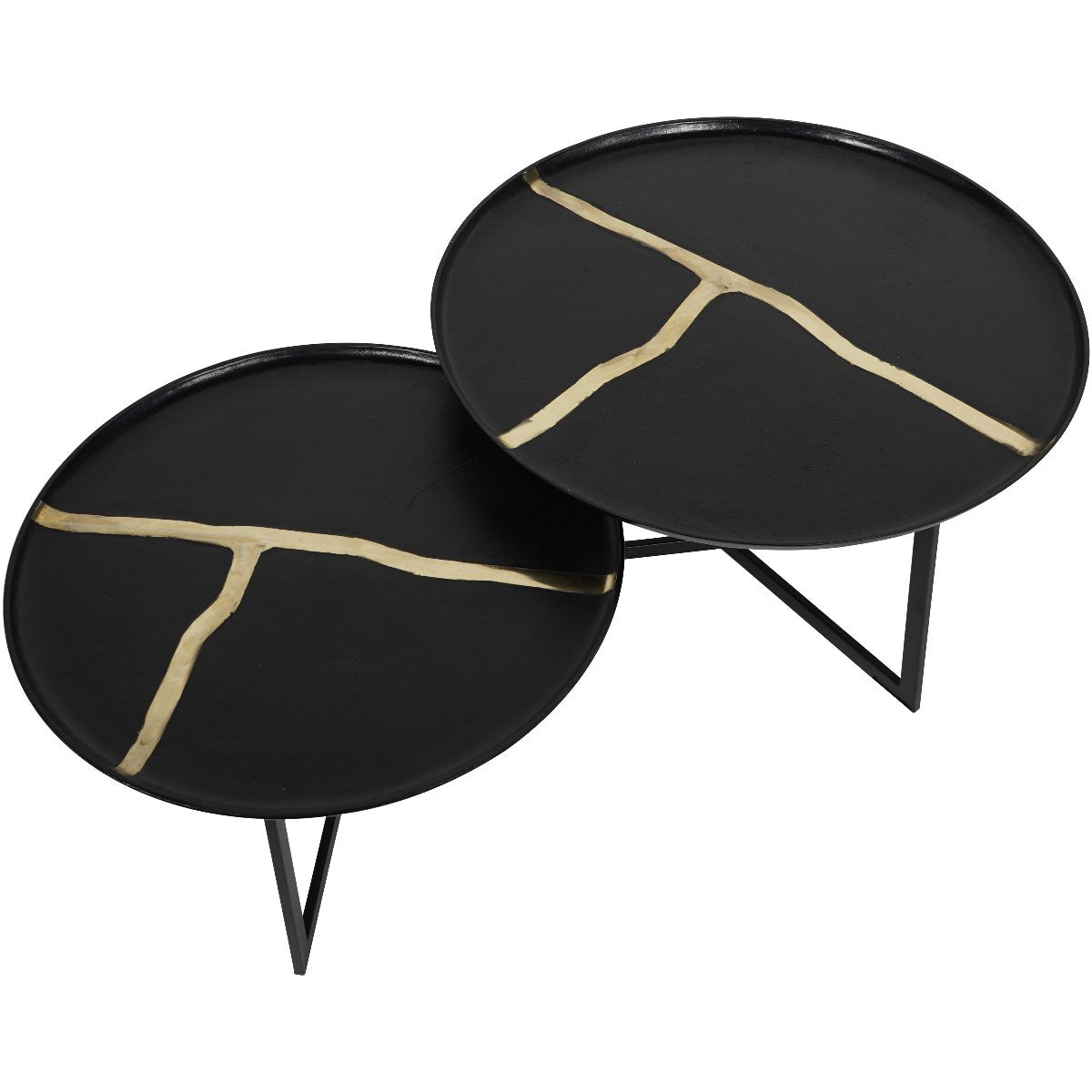 Beaumonde Home Soren Set of Two Textured Aluminium Coffee Tables