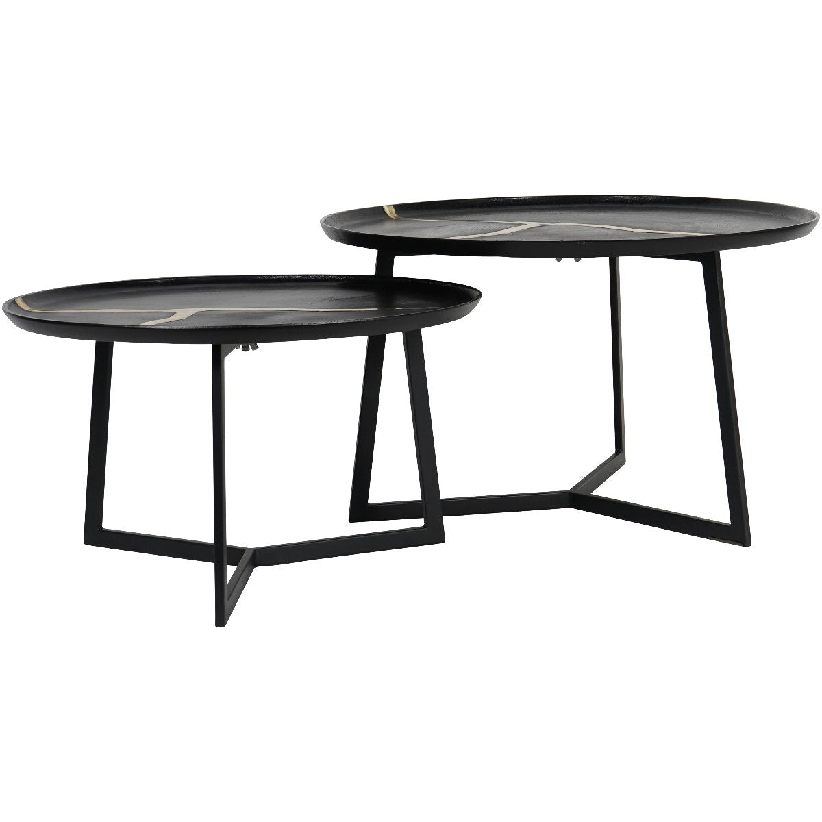 Beaumonde Home Soren Set of Two Textured Aluminium Coffee Tables