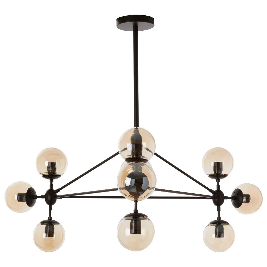 Beaumonde Home Abiah 10 Arm Matte Black Pendant Light-Beaumonde