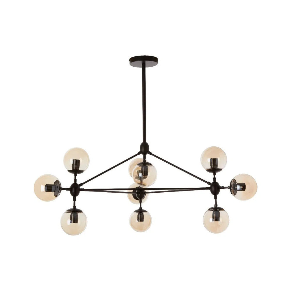 Beaumonde Home Abiah 10 Arm Matte Black Pendant Light-Beaumonde
