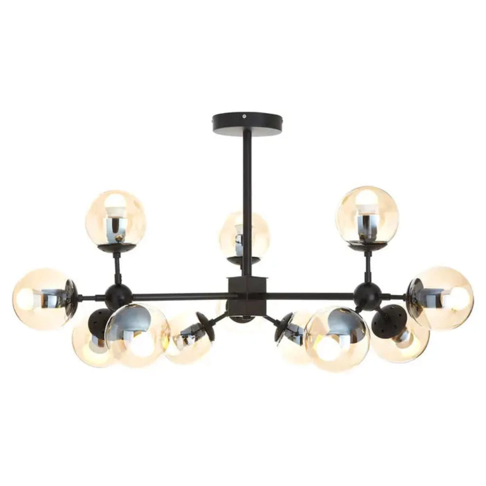 Beaumonde Home Abiah Matte Black 12 Arm Pendant Light-Beaumonde