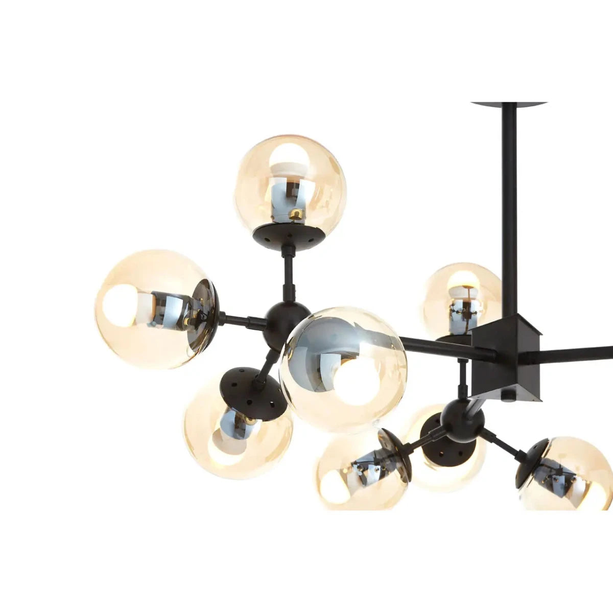 Beaumonde Home Abiah Matte Black 12 Arm Pendant Light-Beaumonde