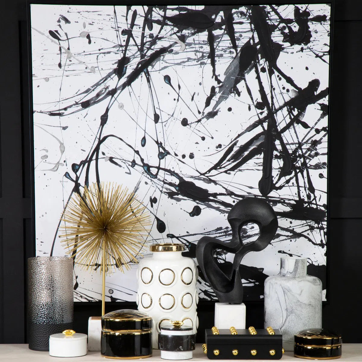 Beaumonde Home ‘Astratti Black And White’ Wall Art-Beaumonde