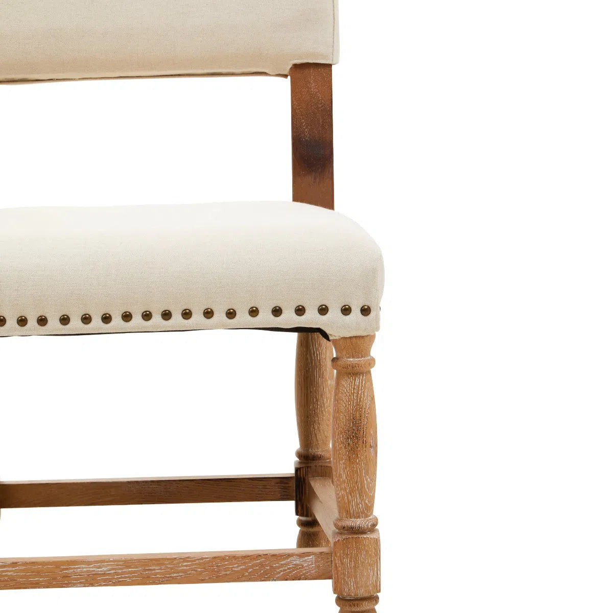 Beaumonde's Avignon Oak Burn Whitewash Linen Dining Chair