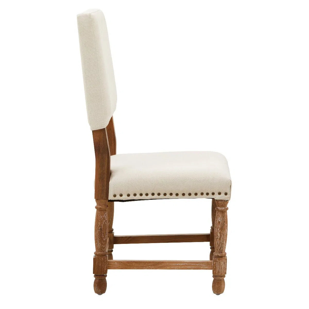 Beaumonde's Avignon Oak Burn Whitewash Linen Dining Chair