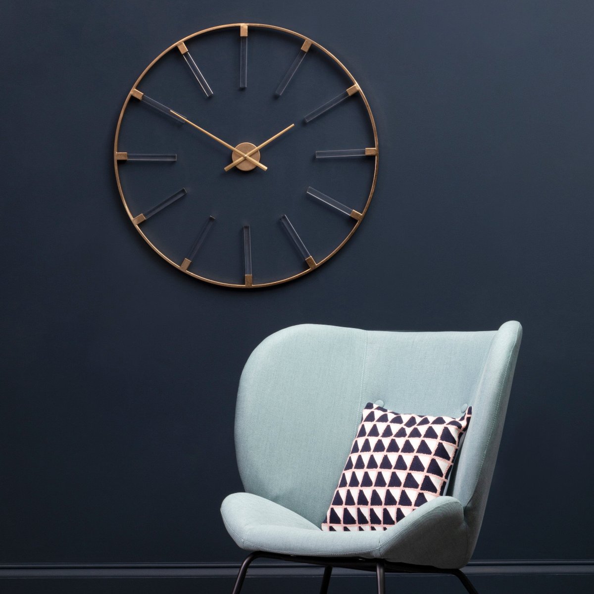 Beaumonde Home Bella Gold Finish Round Wall Clock-Beaumonde