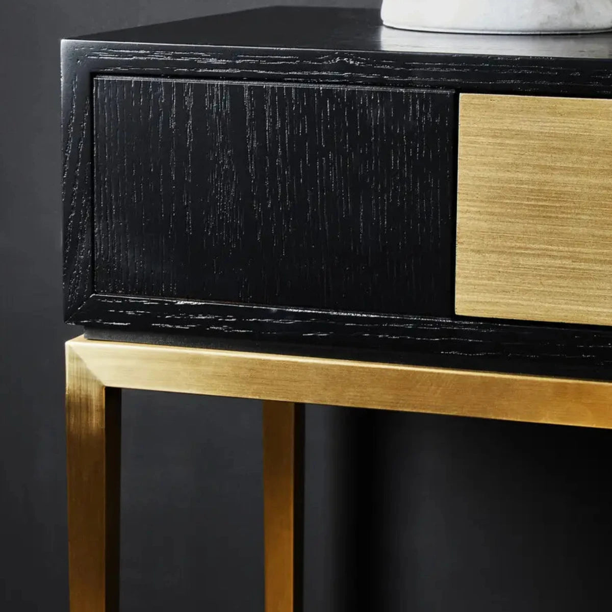 Beaumonde Home Calabria Black And Grey Console Table-Beaumonde