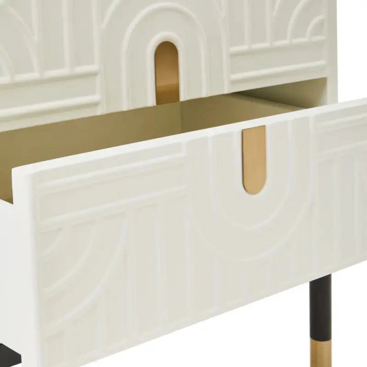 Beaumonde Home Dante 2 Drawer Side Table-Beaumonde