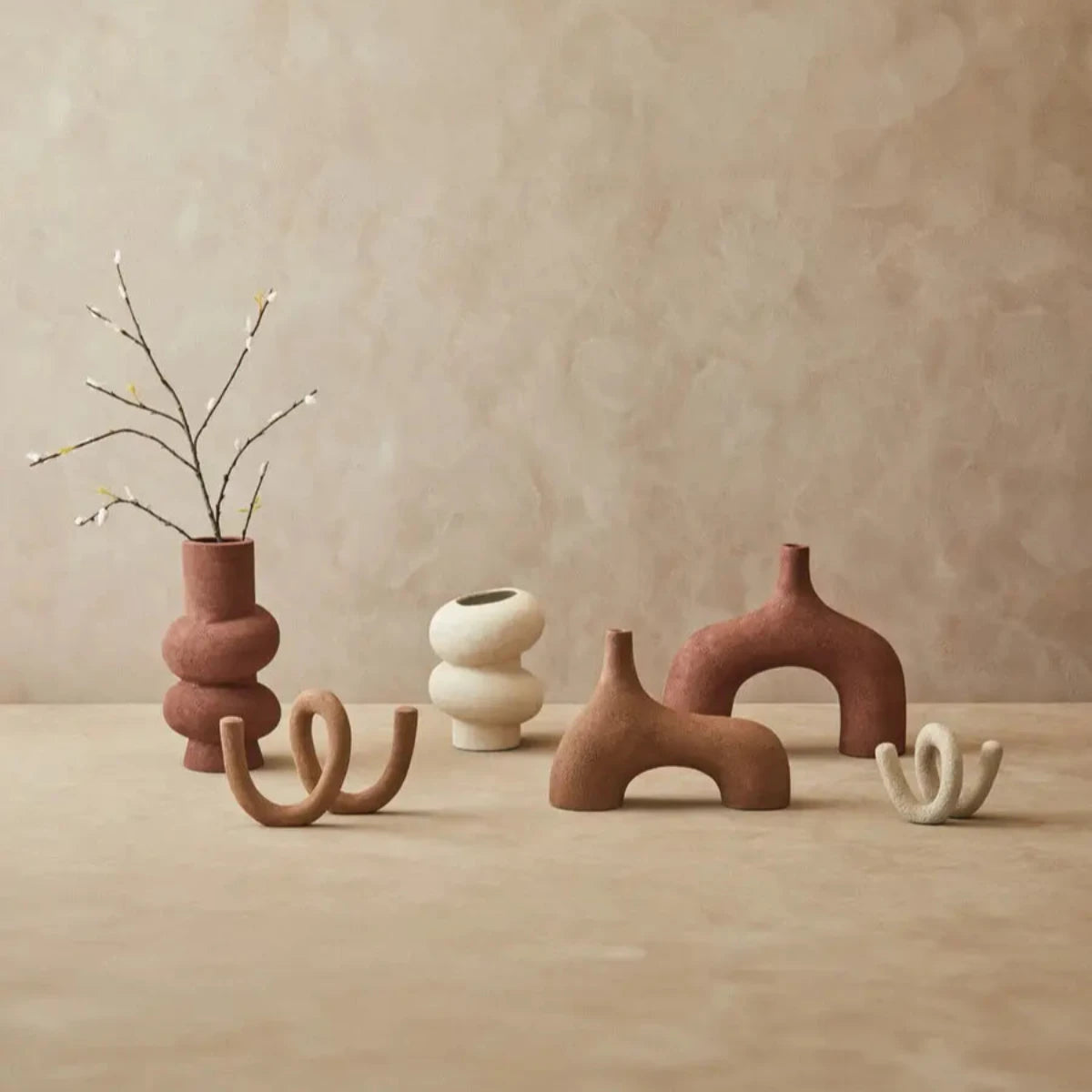 Beaumonde's Dune Large Textured Beige Loop Sculpture 4