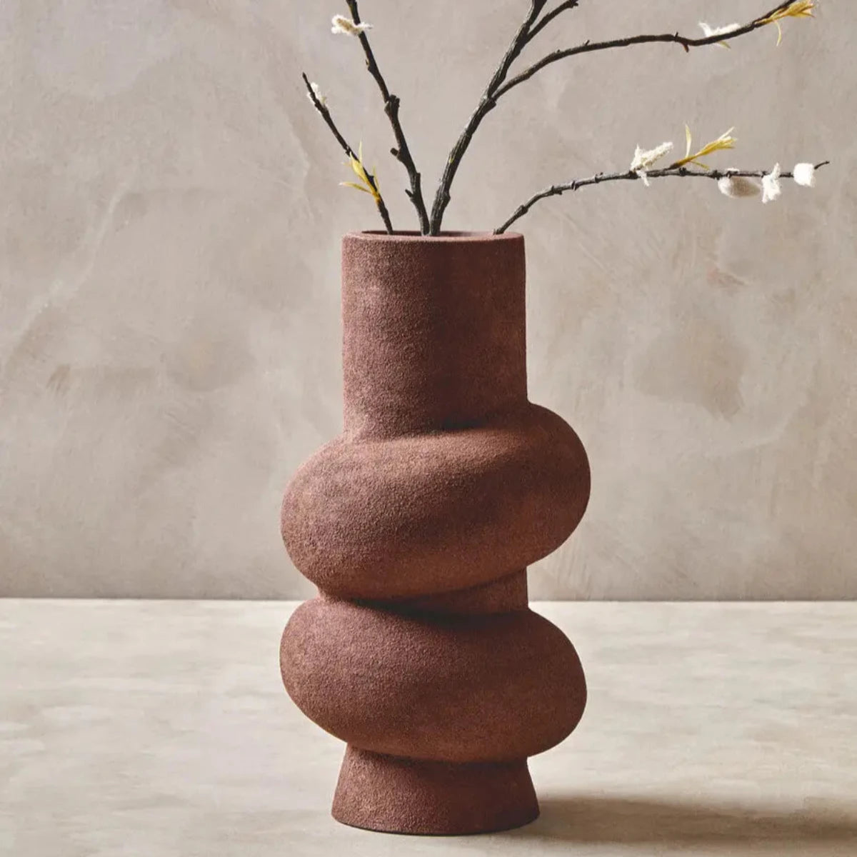 Beaumonde's Dune Large Textured Red Bubble Vase 3