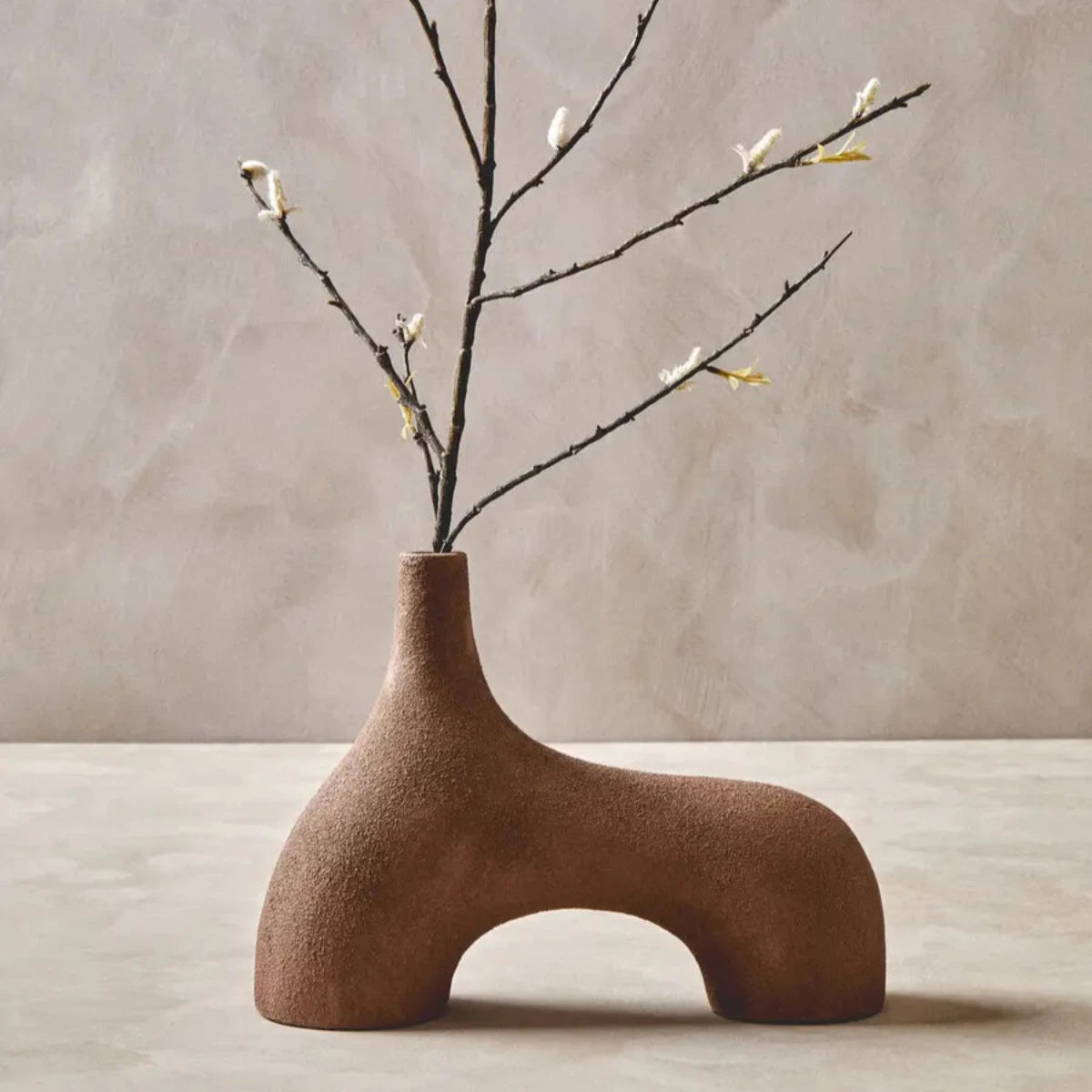 Beaumonde's Dune Small Textured Beige Abstract Vase 2