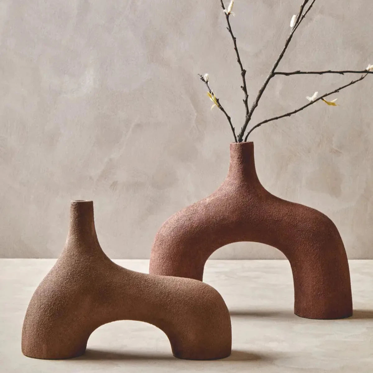 Beaumonde's Dune Small Textured Beige Abstract Vase 3