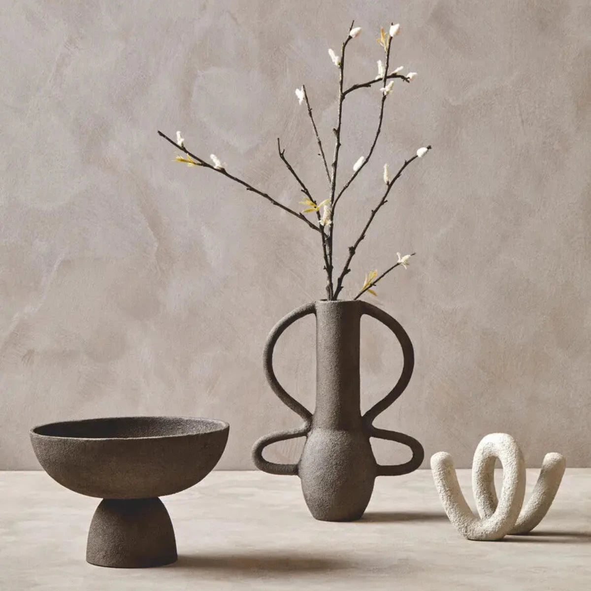 Beaumonde's Dune Small Textured White Loop Sculpture 3