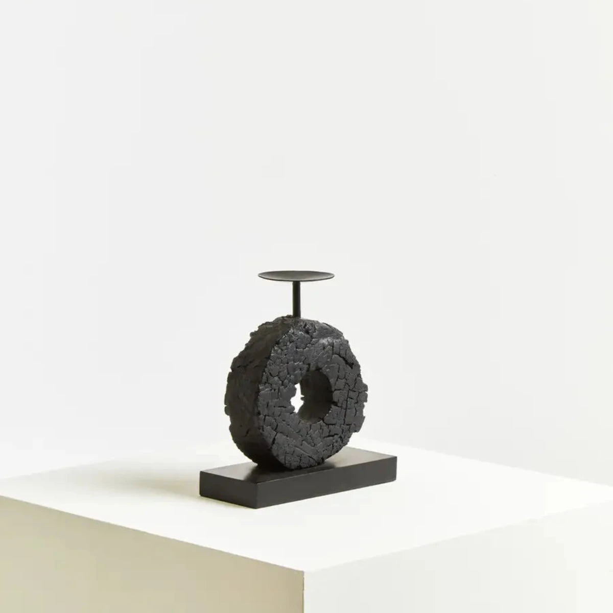 Beaumonde's Faith Small Charred Black Candle Holder 2