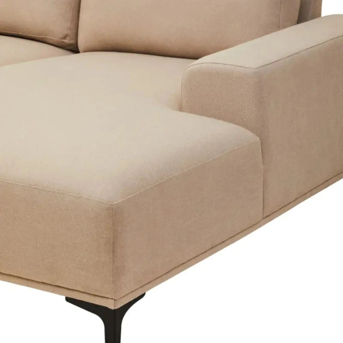 Beaumonde Home Faron 3 Seat Natural Left Chaise Sofa-Beaumonde
