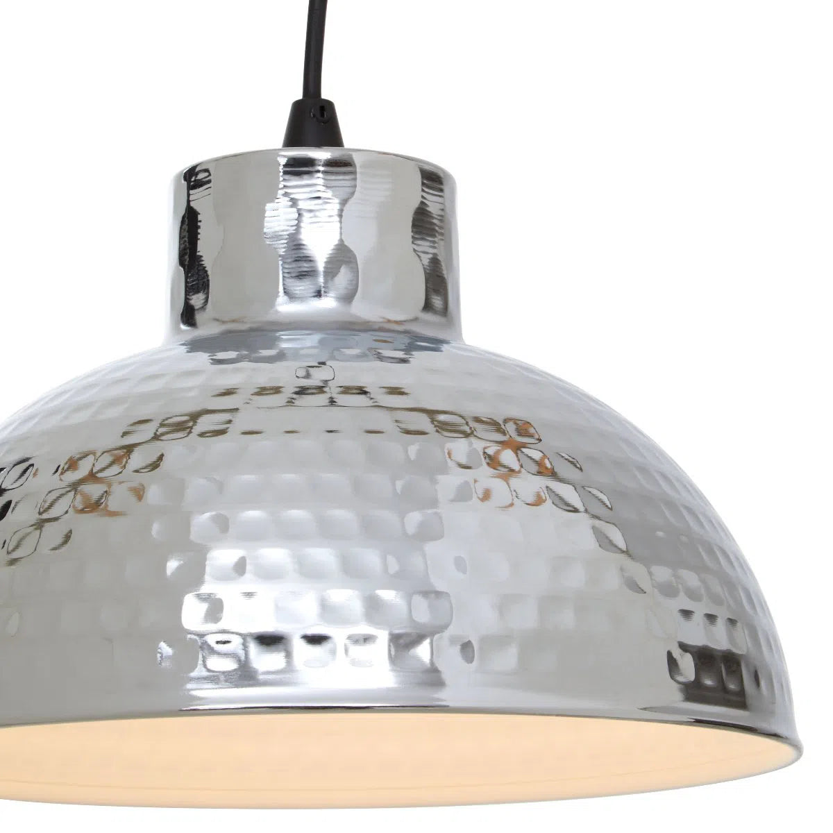 Beaumonde Home Foundry Industrial Chrome Finish Pendant Light-Beaumonde