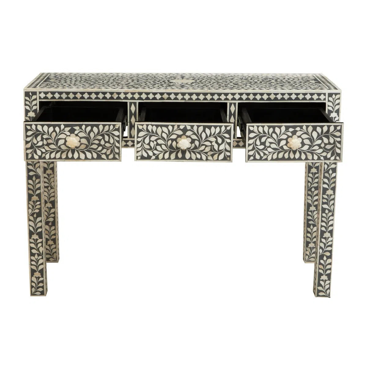 Beaumonde Home Fuster Three Drawer Study Desk-Beaumonde