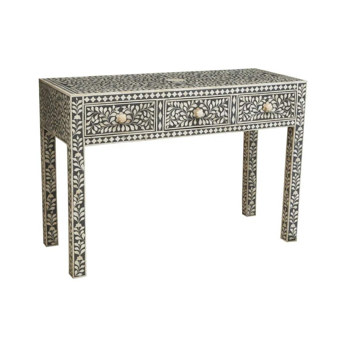 Beaumonde Home Fuster Three Drawer Study Desk-Beaumonde