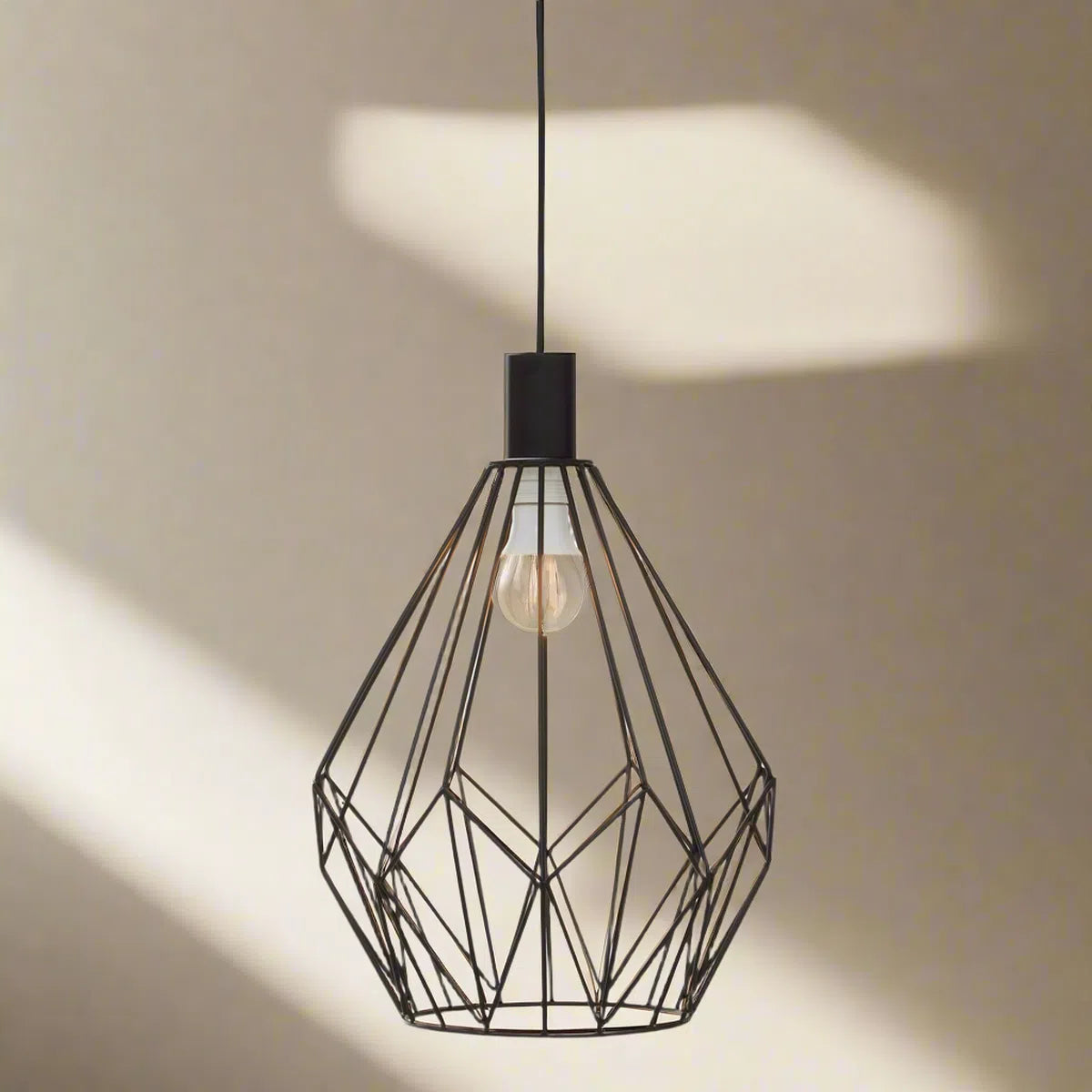 Beaumonde Home Geo Black Finish Frame Pendant Light-Beaumonde